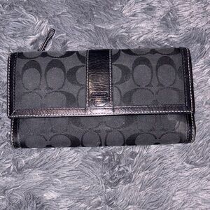 Coach Black Signature Canvas Wallet